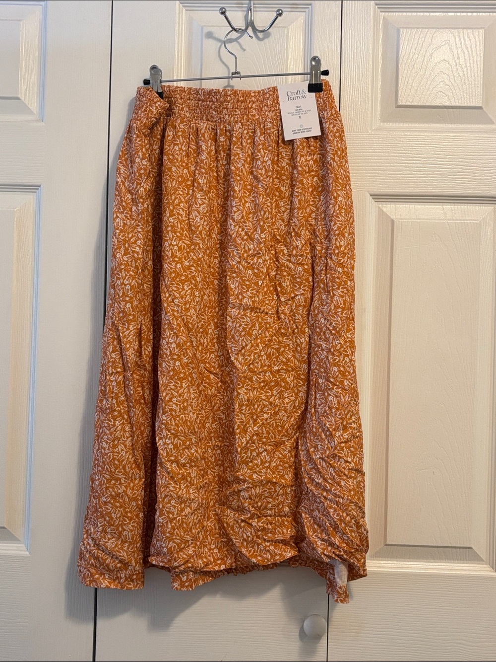 Orange Floral Skirt